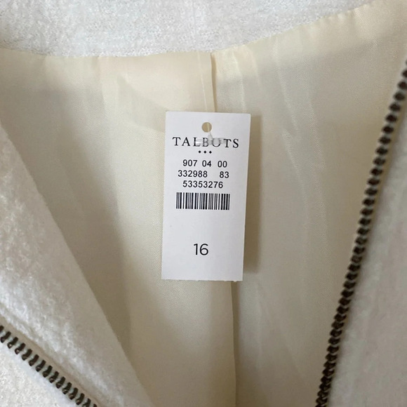 NWT, TALBOTS Factory, Wool Blend Jacket/Zippered Blazer, Size 16 - Picture 5 of 8